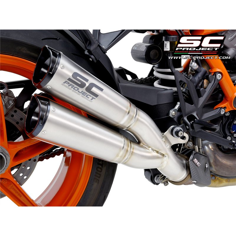 SC-Project Uitlaat S1-CNC Twin | Zilver | KTM 1290 Super Duke R