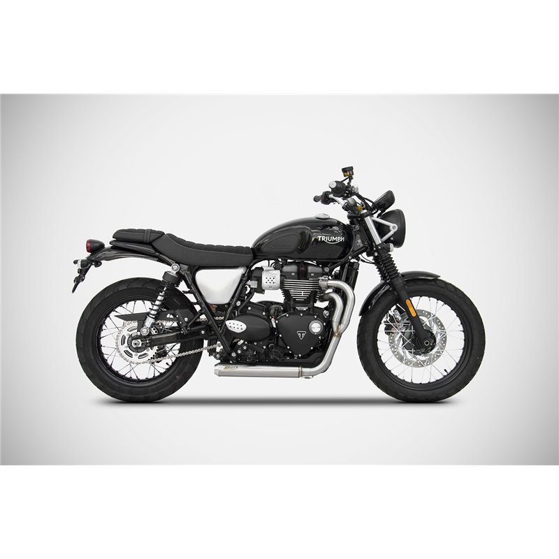 Zard Exhaust System Cross (Low) Stainless Steel Silver Triumph 900 Scrambler