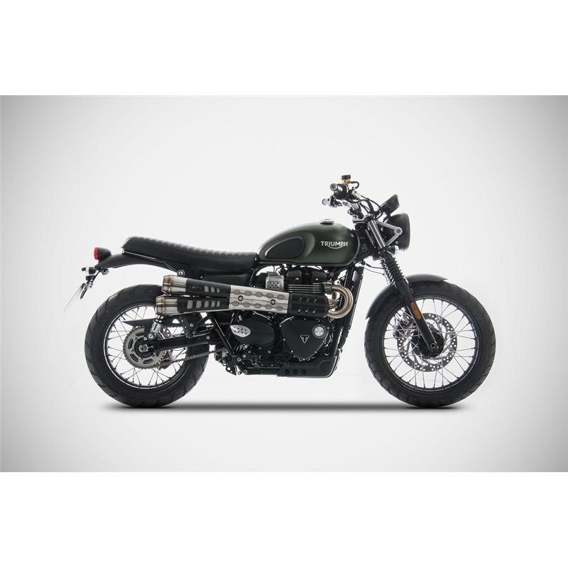 Zard Exhausts Stainless Steel Silver Triumph 900 Scrambler