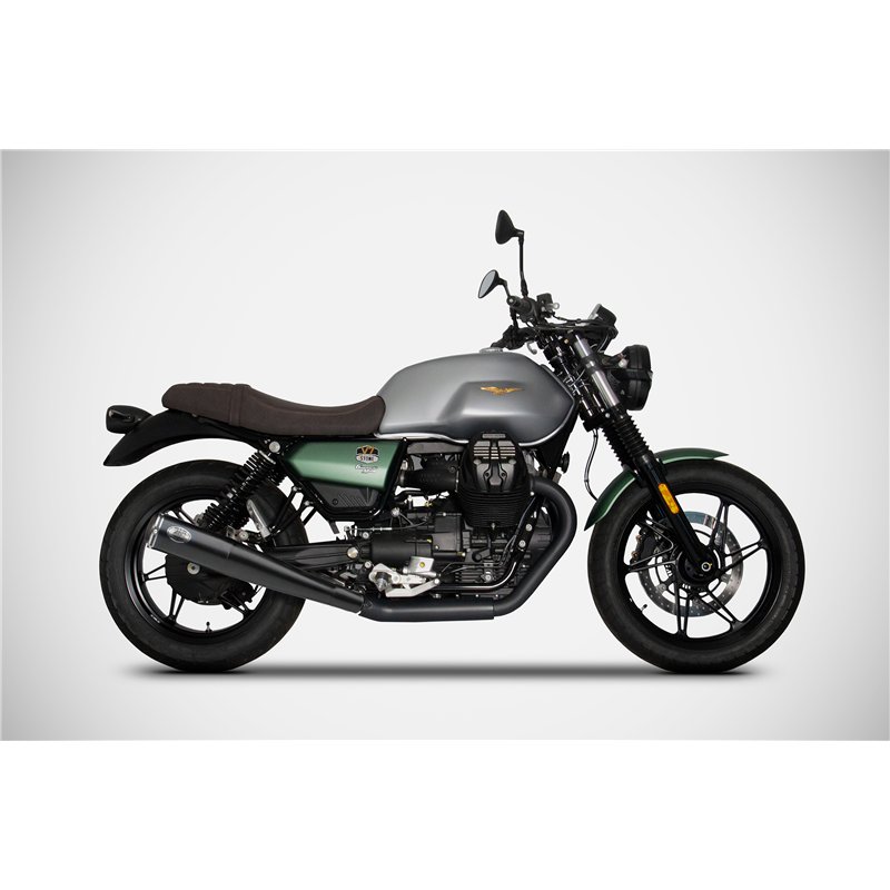 Zard Uitlaten RVS Zwart Moto Guzzi 850 V7