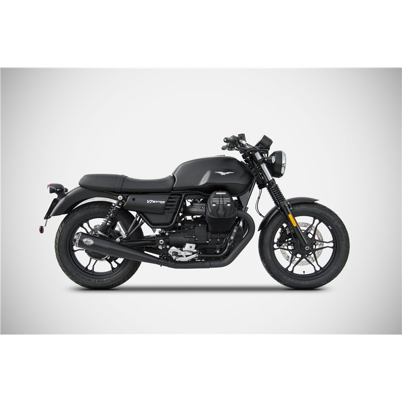 Zard Uitlaat Conisch Rond RVS Zwart Moto Guzzi 744 V7 III