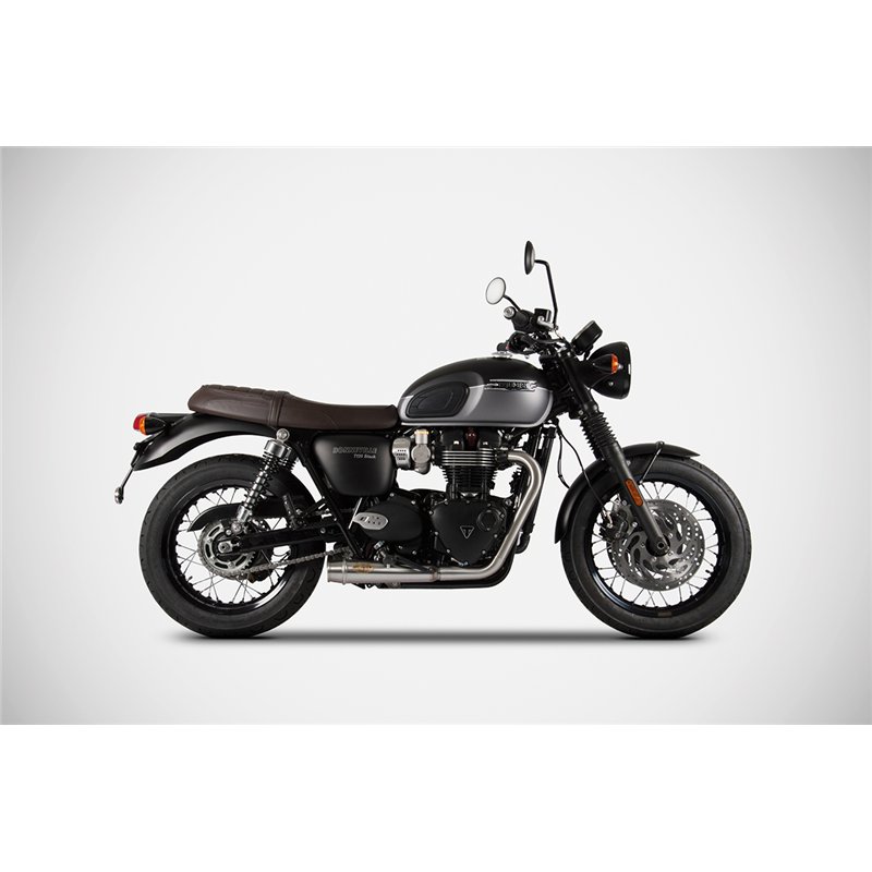 Zard Uitlaatsysteem RVS Zilver Triumph 900 Bonneville T100