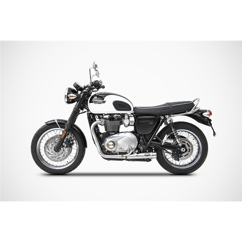 Zard Uitlaten Short (Laag) RVS Zilver Triumph 1200 Bonneville T120