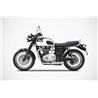 Zard Uitlaten Short (Laag) RVS Zilver Triumph 1200 Bonneville T120