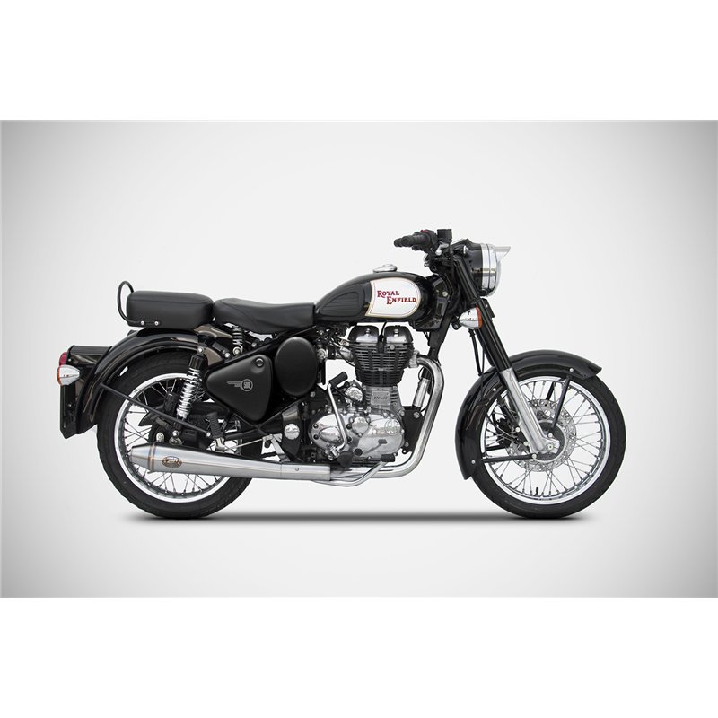 Zard Exhaust Conical Stainless Steel Silver Royal Enfield Bullet 350/500