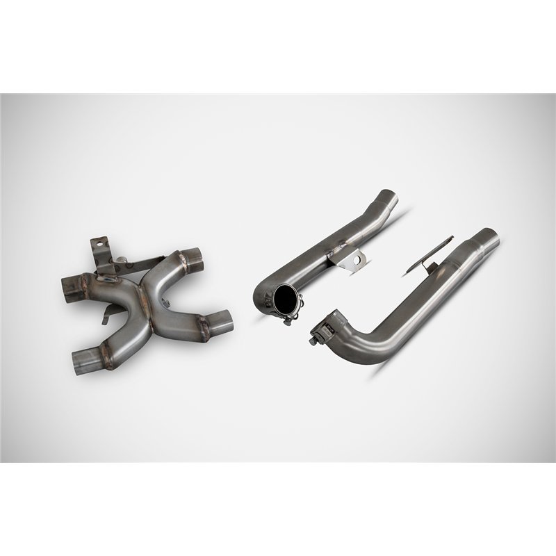 Zard Catalyst X-Pipe (Zard/OEM) Stainless Steel Silver Triumph 900 Speed ​​Twin