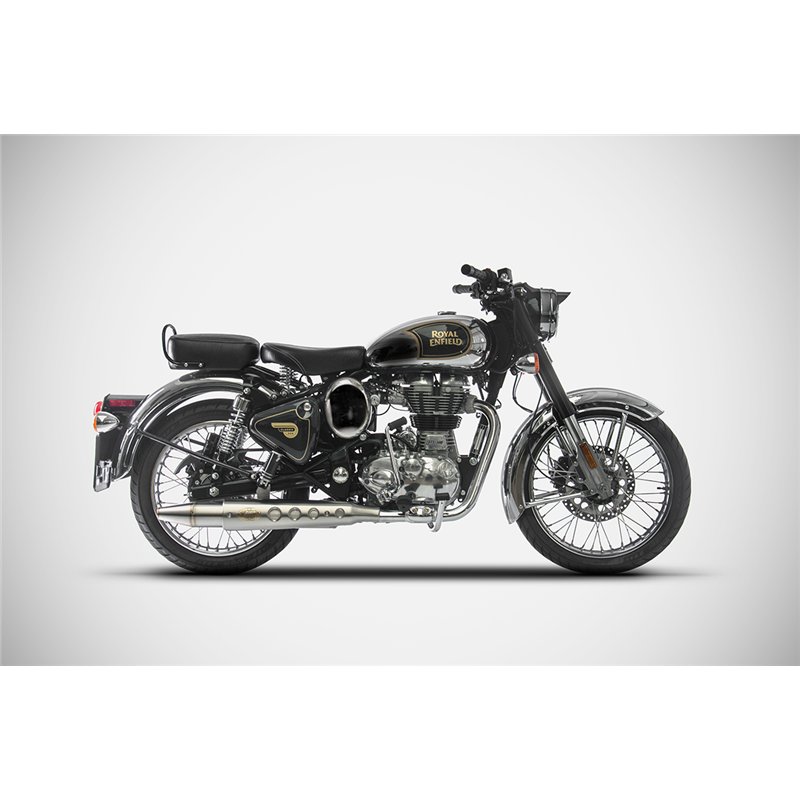 Zard Exhaust Conical Stainless Steel Silver Royal Enfield 500 Classic