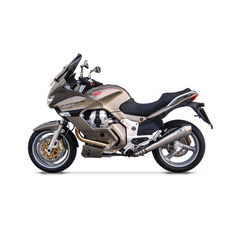 Zard Exhaust 2-1 Conical Round Stainless Steel Silver Moto Guzzi 1200 Norge