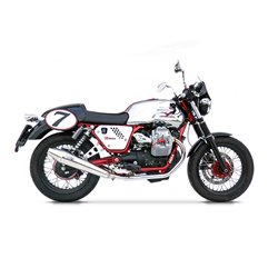 Zard Uitlaten Conisch Rond gepolijst RVS Zilver Moto Guzzi 744 V7 Cafe