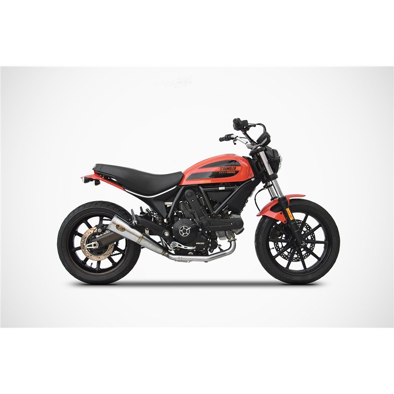 Zard Exhaust Zuma Stainless Steel Silver Ducati 400 Scrambler