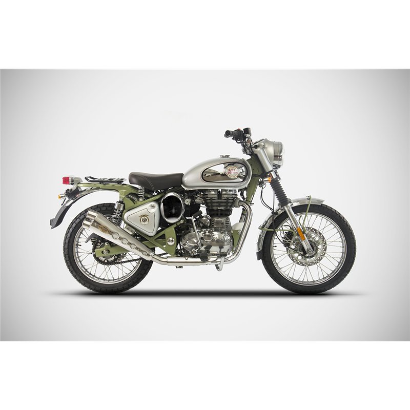 Zard Exhaust Special Edition Stainless Steel Silver Royal Enfield 500 Bullet Trials