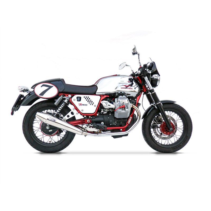 Zard Uitlaten Conisch Rond RVS Zilver Moto Guzzi 744 V7 Cafe