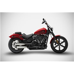 Zard Uitlaten RVS Zwart Harley Davidson Dyna Street Bob 114