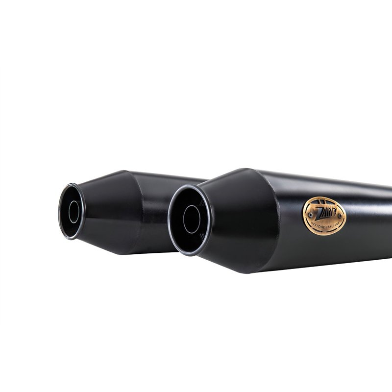 Zard Exhausts Conical Stainless Steel | Black | Royal Enfield 650 Continental/Interceptor