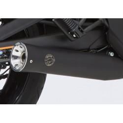 Falcon Uitlatensysteem 2-1 (met kat) Double Groove zwart | Kawasaki Vulcan S