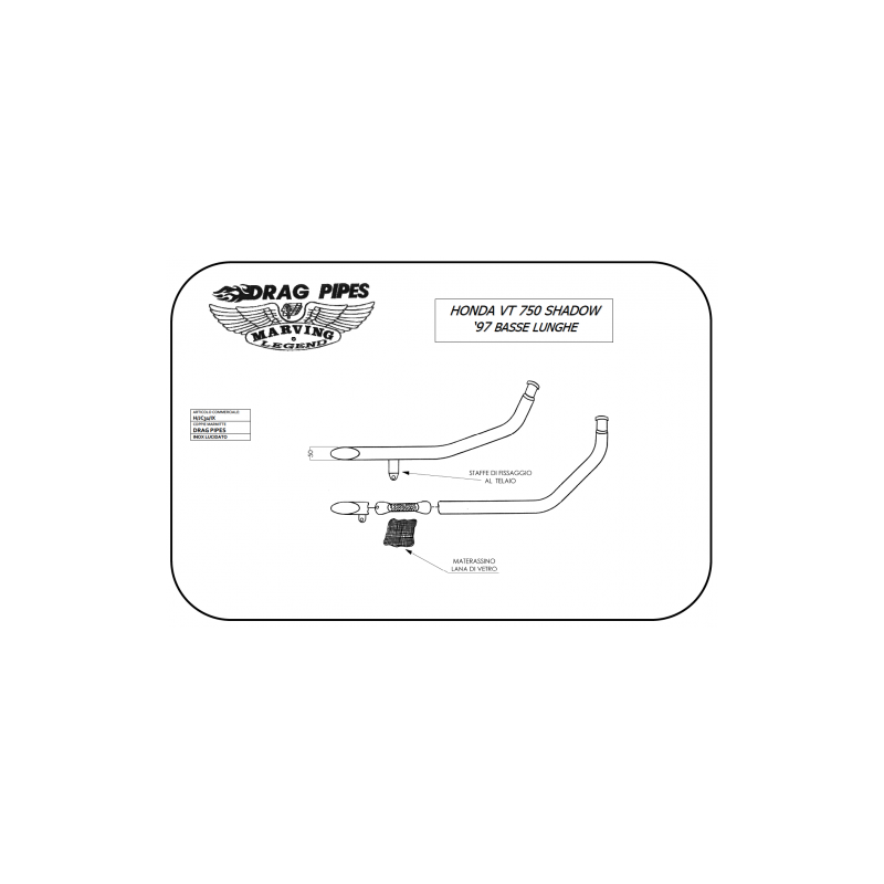 Marving | Compl. Systeem | Low Long Drag Pipes | RVS 50mm