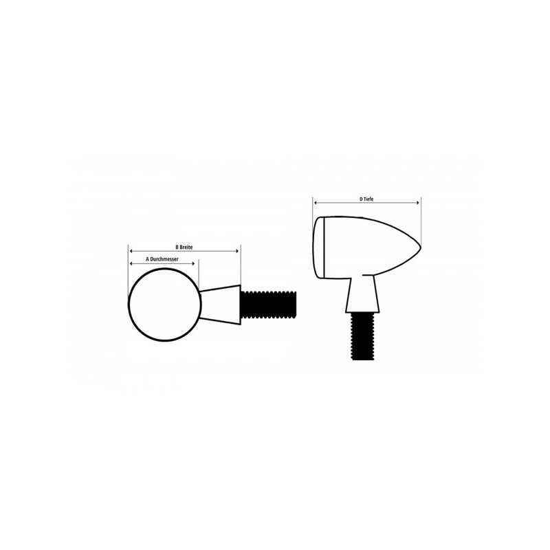 Shin-Yo Knippperlichten LED Cross Zwart  (kort)