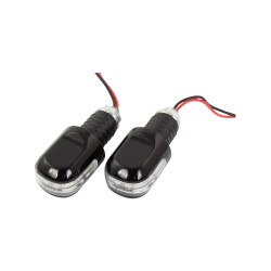 Bike It Black 18mm Bar Ends With Amber LED Indicators