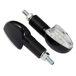 Bike It Long Stem LED Spear Indicators With Black Body And Clear Lens