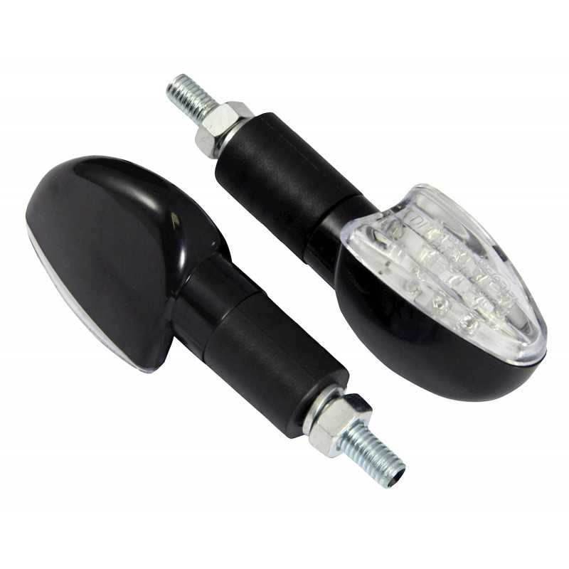 Bike It Long Stem LED Spear Indicators With Black Body And Clear Lens