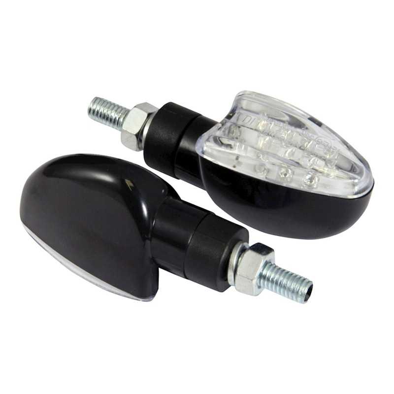 Bike It Short Stem LED Spear Indicators With Black Body And Clear Lens