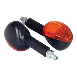 Bike IT Midid Axe Indicators With Black Body And Amber Lens