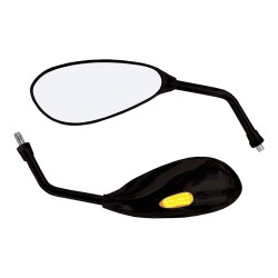 Bike It Patrol Black Universal Mirrors With Built In LED Indicators