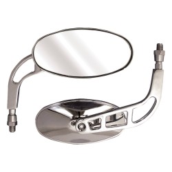 Bike It Phantom Universal Oval Chrome Mirrors With 10mm Thread