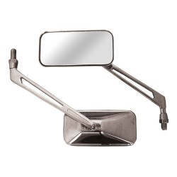 Bike It Runner Universal Rectangular Chrome Mirrors With 10mm Thread