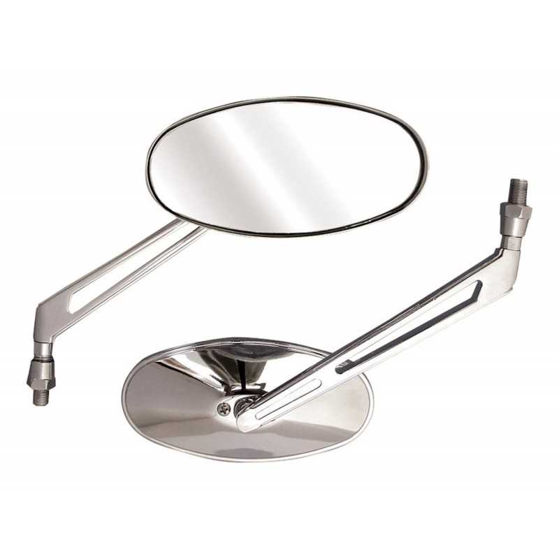 Bike It Shift Universal Oval Chrome Mirrors With 10mm Thread