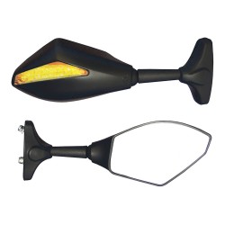 Bike It Trojan Universal Fairing Type Mirrors With Built In LED Indicators