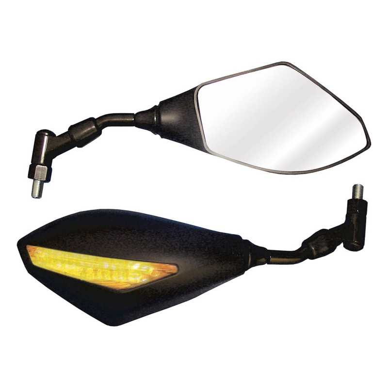 Bike It Trojan Universal Bar Mounted Mirrors With Built In LED Indicators