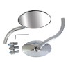 Bike It Wave Universal High Chrome Mirrors With Reverse Thread Adaptor Option