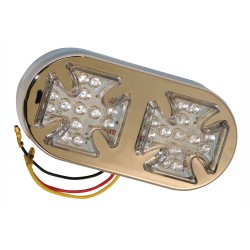 Bike It Twin Maltese Cross LED Rear Light With Clear Lens