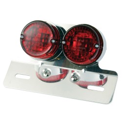 Bike It Chrome Surround Twin Universal Rear Light 