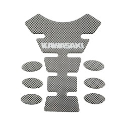 Bike It Carbon Effect Logo Spine Tank Pad - Kawasaki