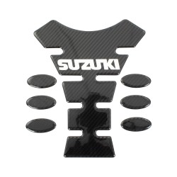 Bike It Carbon Effect Logo Spine Tank Pad - Suzuki