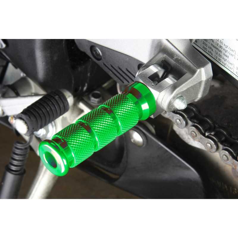 BikeTek Alloy Round Sports Footpegs Ducati Rider Green