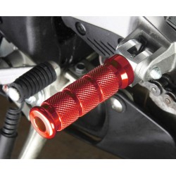 BikeTek Alloy Round Sports Footpegs Ducati Rider Red