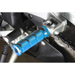 BikeTek Alloy Round Sports Footpegs Ducati Pillion Blue