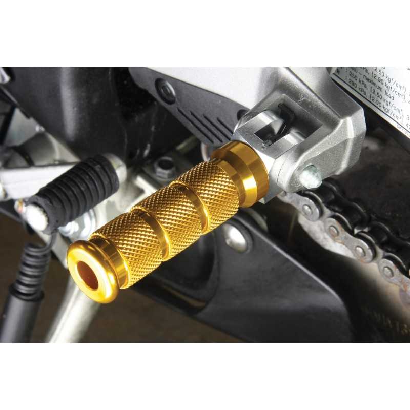 BikeTek Alloy Round Sports Footpegs Honda Pillion Gold