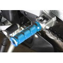 BikeTek Alloy Round Sports Footpegs Kawasaki Pillion Blue