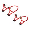 BikeTek Series 3 Front And Rear Track Paddock Stand Set - Red