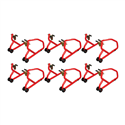 BikeTek Series 3 Front Track Paddock Stand 6 Pack - Red