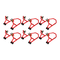 BikeTek Series 3 Front Track Paddock Stand 6 Pack - Red