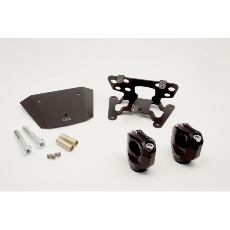 LSL Clamping block kit Ã˜28.6 MT-07, black clamping blocks