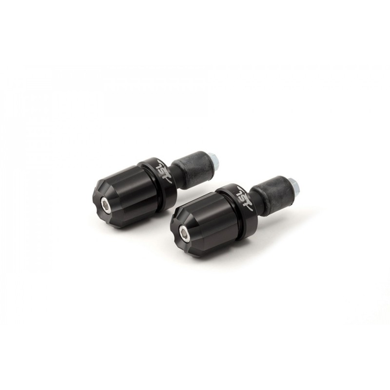 LSL Handlebar weights aluminium, two-coloured, black - matt black, with logo, Ã˜14 & 18mm