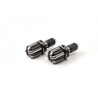 LSL Handlebar weights aluminium, two-tone, black - silver, with logo, Ã˜14 & 18mm