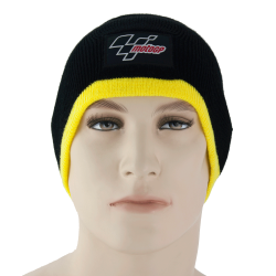 Motogp Beanie Hat Black / Yellow Trim