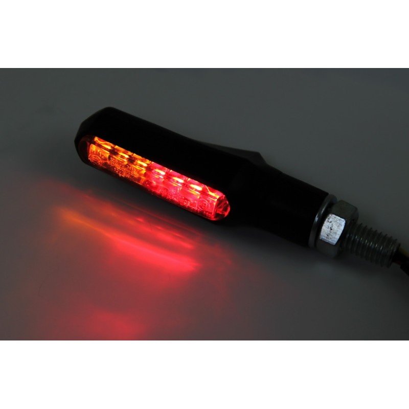 Knipperlichten met achterlicht/remlicht LED Shorty Fin zwart